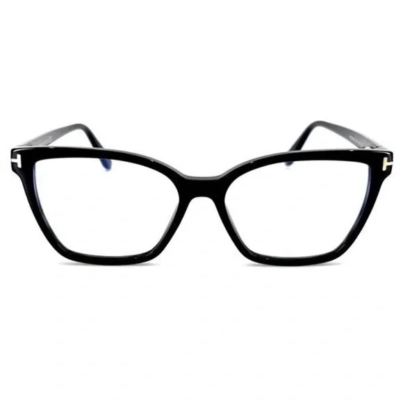Tom Ford Eyeglasses Frames TF5812-B 001 Shiny Black Cat Eye Full Rim 53-15-140 - Picture 4 of 7